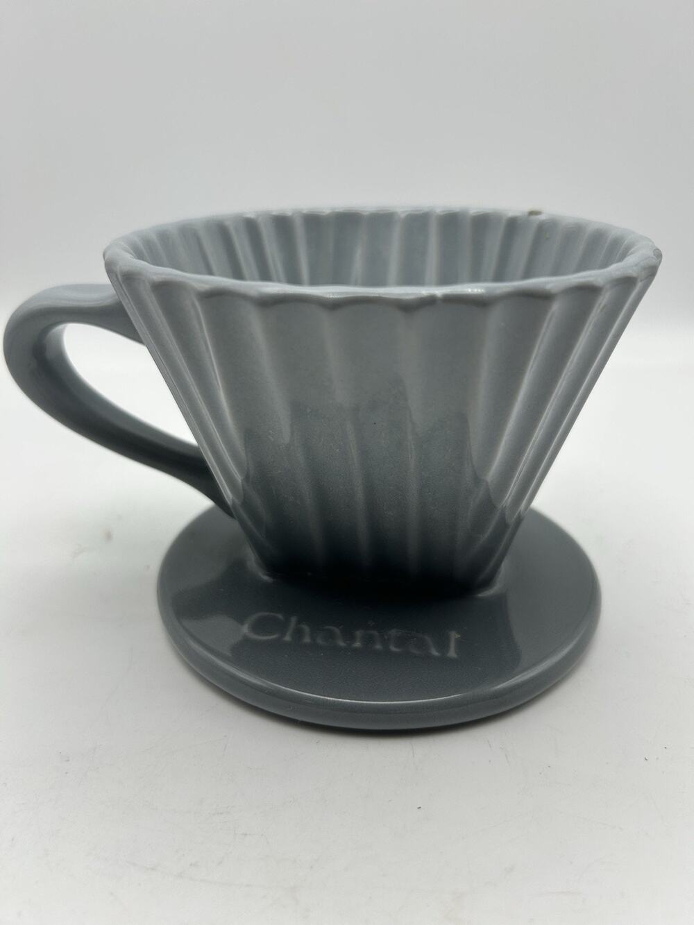 Chantal 8 oz Porcelain Pour Over Coffee Dripper Gray 92-FLT63 Fluted Cone